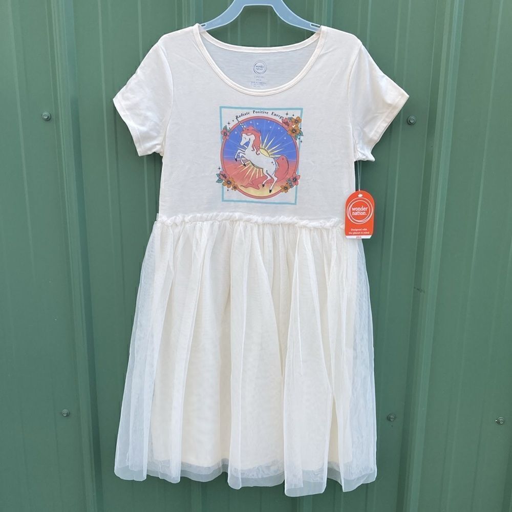 Girls Short Sleeve Comfy Tutu Dress Size L 10/12 Plus